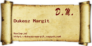 Dukesz Margit névjegykártya